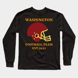 Washington Football Team Est.1932, Washington Football DC Sports Team With Helmet Style Long Sleeve T-Shirt